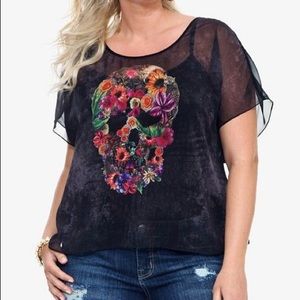 Sheer Floral Skull Top 💐
